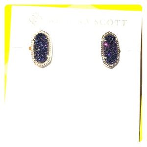 Kendra Scott Ellie in plum drusy and gold.